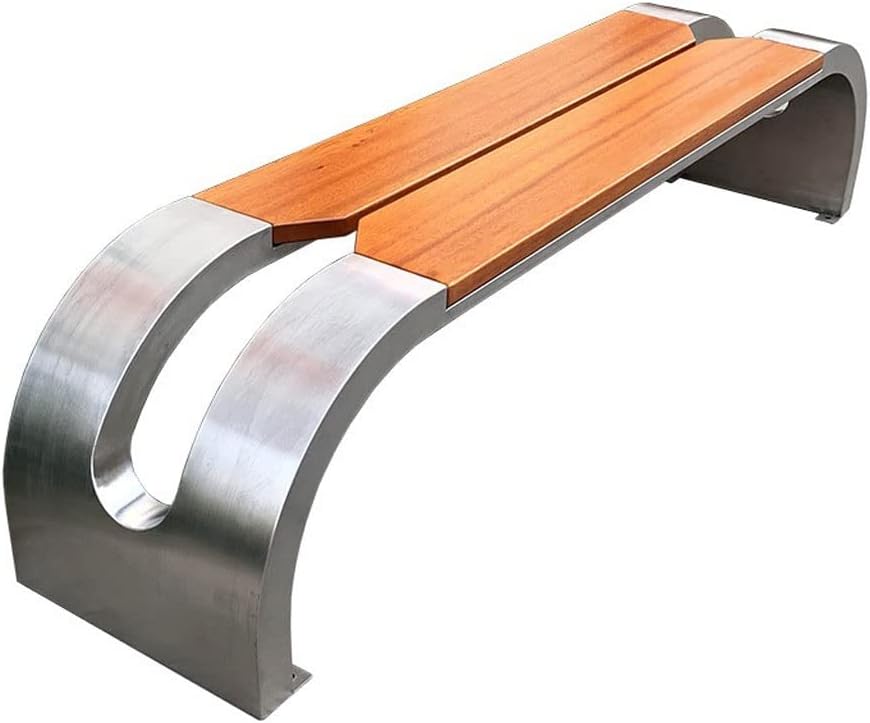 Patio Benches for Outdoors Creative Simple Outdoor Stainless Steel Bench Square Shopping Mall Rest Garden Viewing Leisure Seat Beach Chair Garden Benches for Outdoors