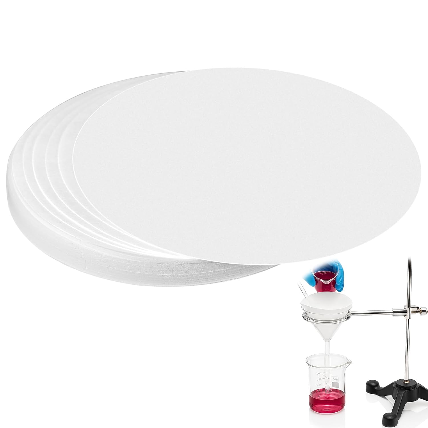 200 Pcs 15 cm Lab Filter Paper Qualitative Filter Paper 10 µL Pore Size Medium Filtration Speed for Chemistry