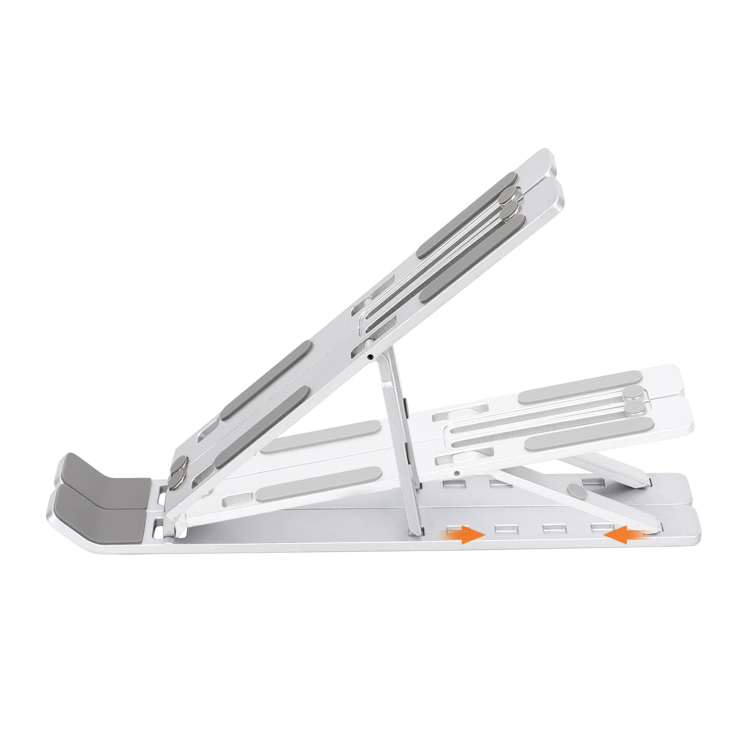 Amazon Basics Laptop Stand with 6-Angle Adjustment, For Laptops 10 (25.4 cm) - 15.6 Inches (39.6 cm), Silver - Image 4