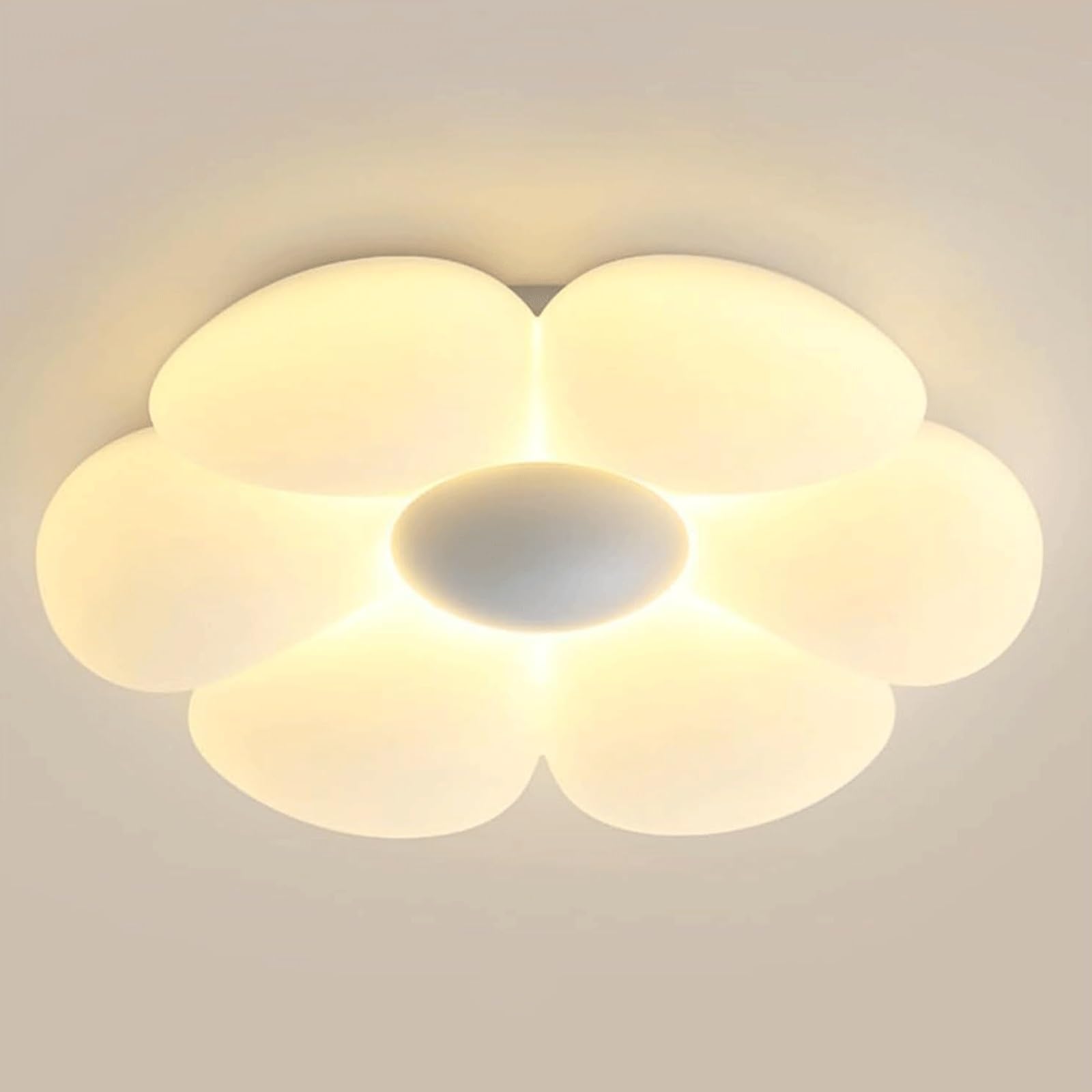 DUddTTW Acrylic Ceiling Light Fixture Dimmable Ceiling Lamp Flower Close to Ceiling Light Flush Mount Lighting Metal Chandelier Kid Room(Wei�)