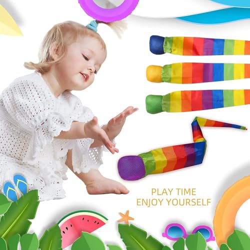 yeemeen Schweifball Kinder, 4Pcs Kometenball, Ball Regenbogen Schweif, Catch Tail Ball Sicher für den Außen- und Innenbereich, Geschicklichkeitsspiel für Kinder, Fangen und Werfen