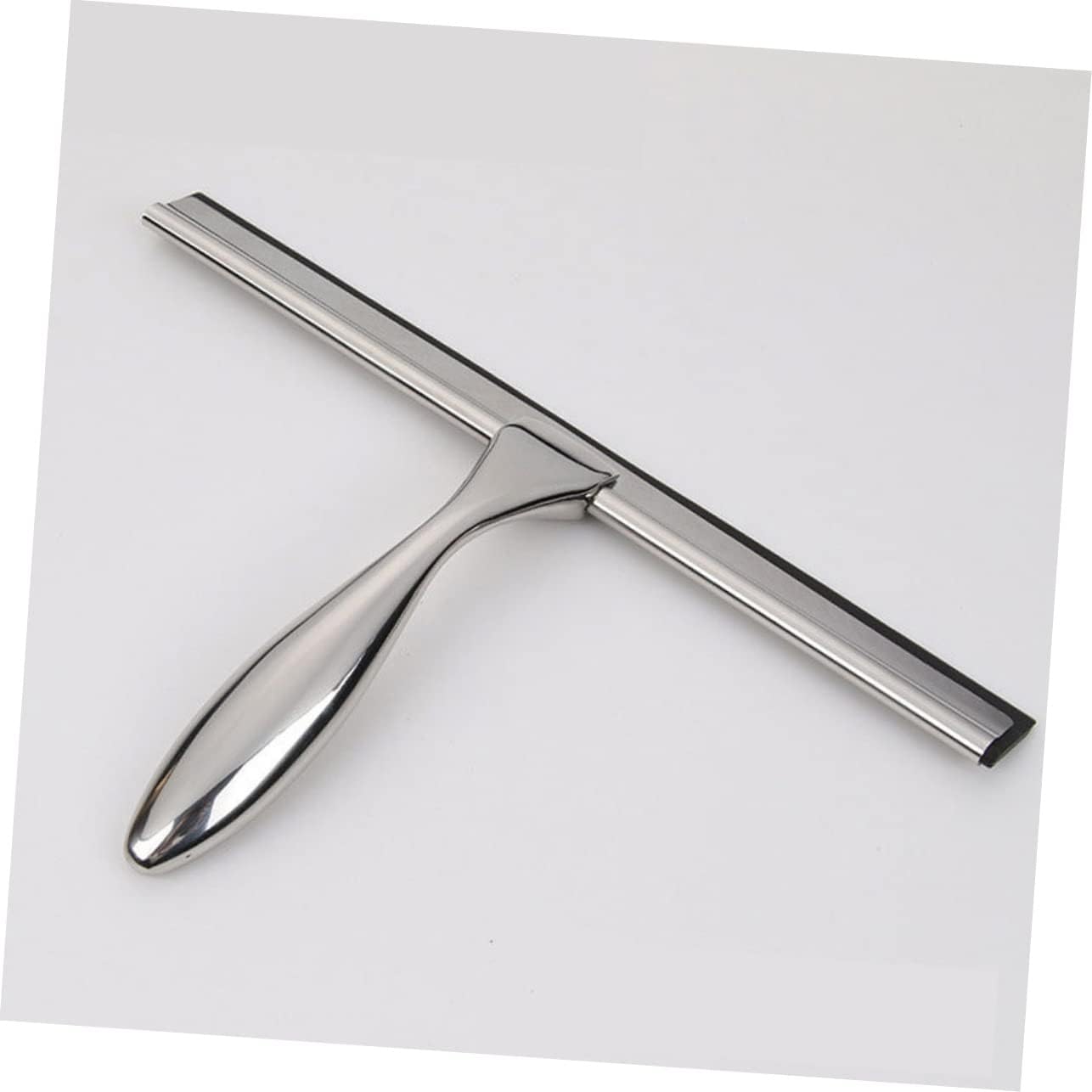 Bathroom Squeegee Shower Window Wiper Stainless Steel Scraper for Glass Durable Non-Slip Handle