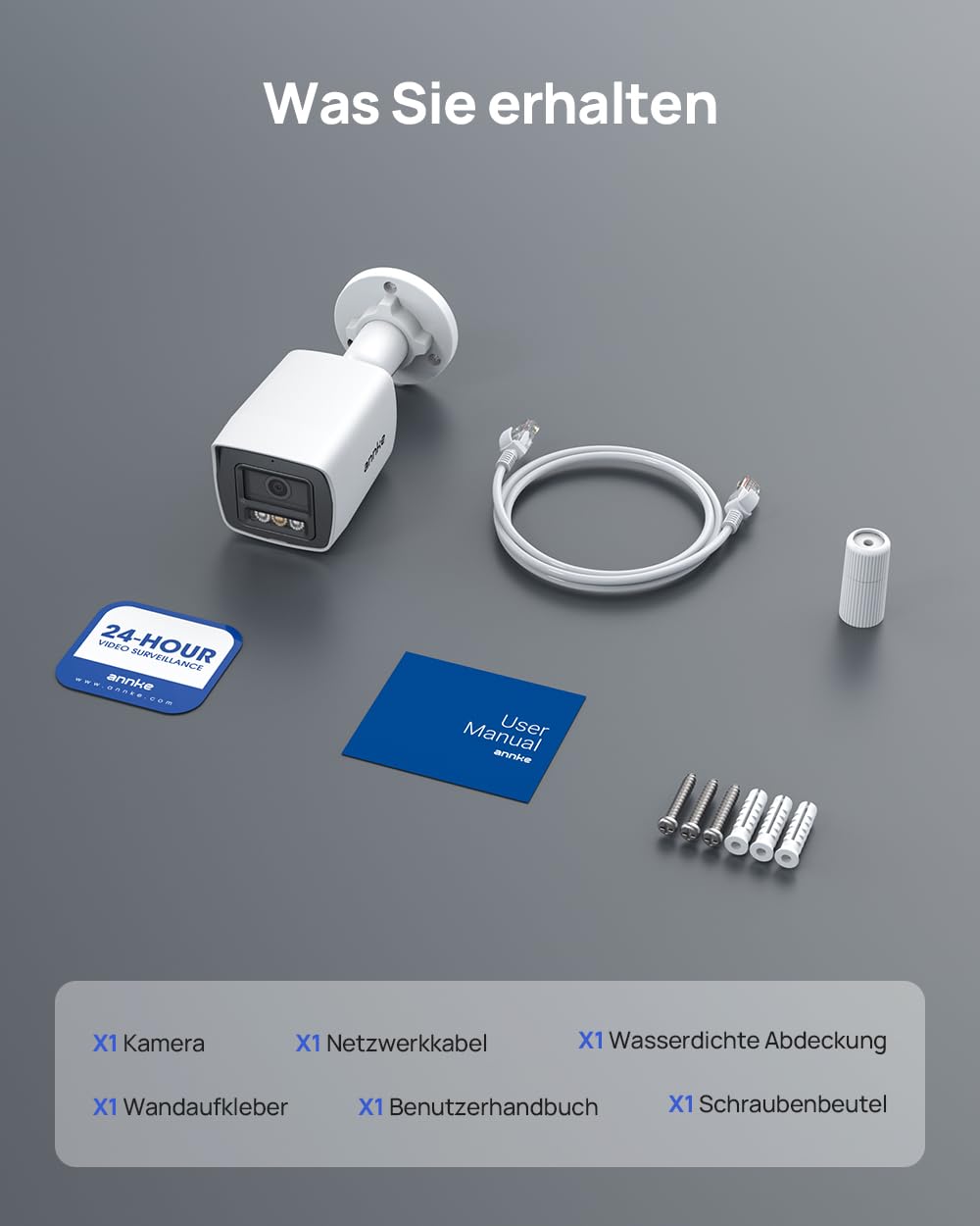 ANNKE 4K PoE Überwachungskamera Aussen mit Personen-/Fahrzeugerkennung | 8MP IP Kamera mit Audio und microSD Kartensteckplatz, EXIR 2.0 Farbnachtsicht, IP67 Wasserfest