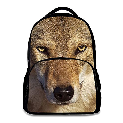 Hw Animal School Bag Children's Age6-16 Polyester 17 Inch Laptop Backpack (Wolf) #TOP6