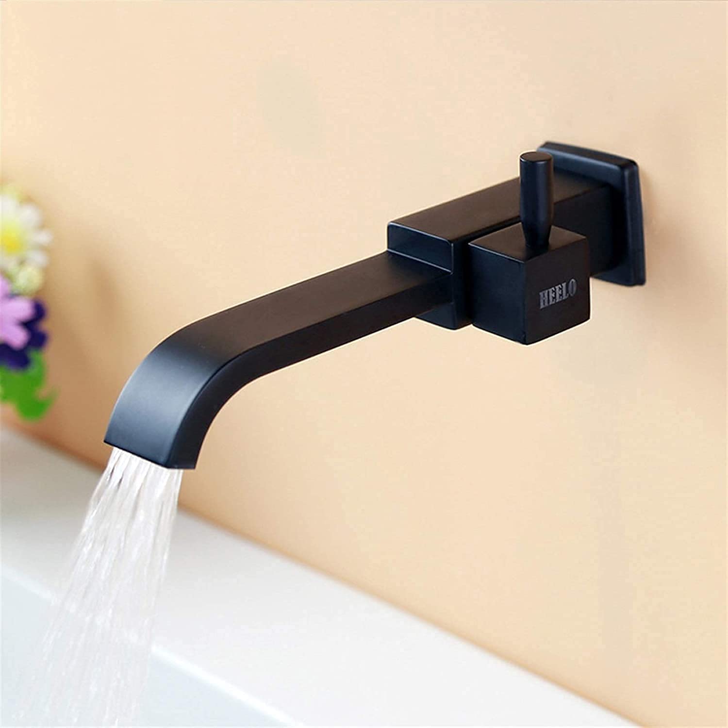 Grifos, Grifo de Agua Defensa contra Salpicaduras en la Pared Trapeador Alargado Grifo para Piscina Grifo Monomando para Lavabo montado en la Pared Grifo de baño Cromado Grifo de Pared para baño frío