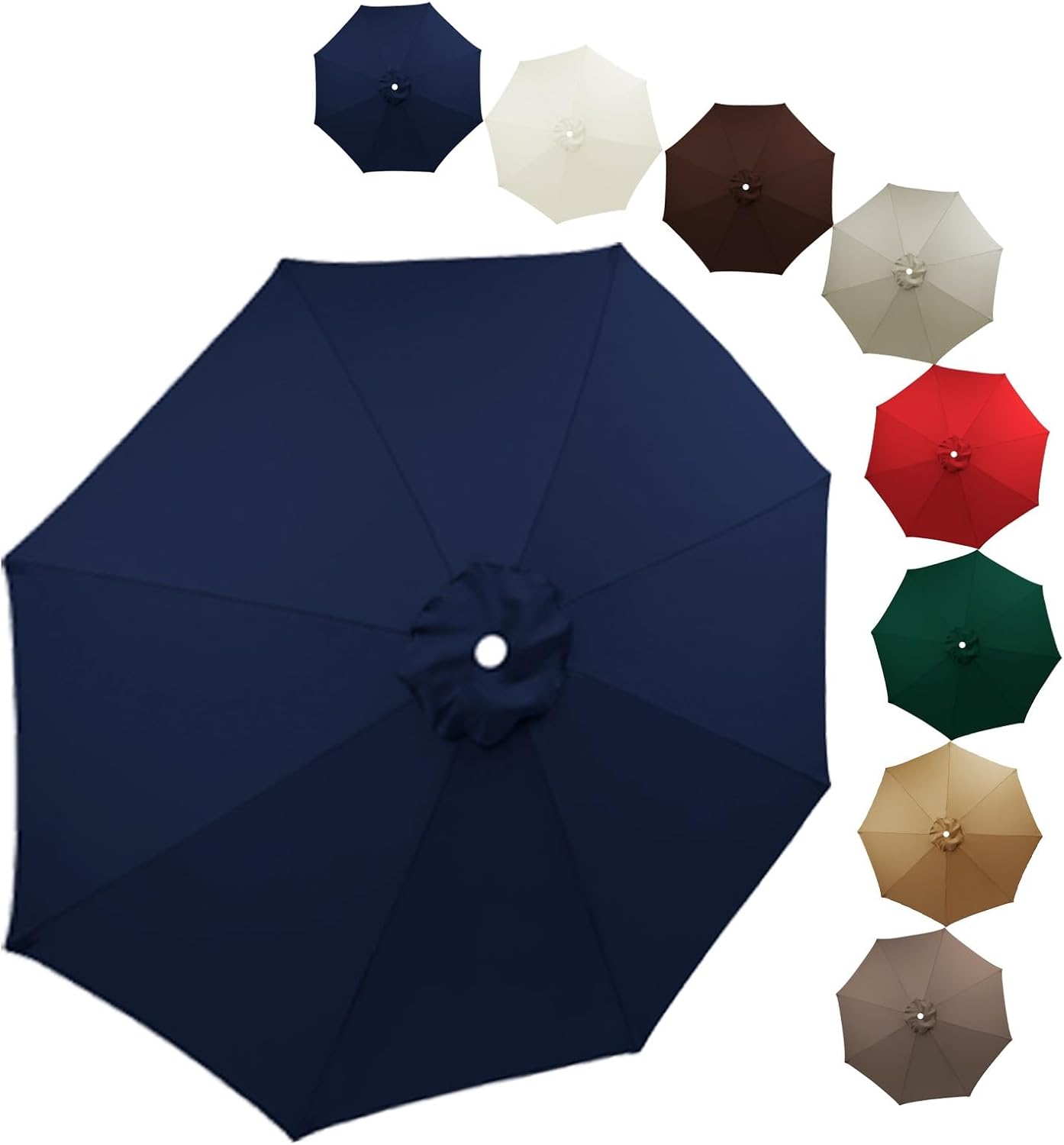 6-Ribs/8-Ribs Umbrella Replacement Cover Patio Umbrella Replacement Top Canopy Outdoor Market Table Parasol Top Fabric Cover