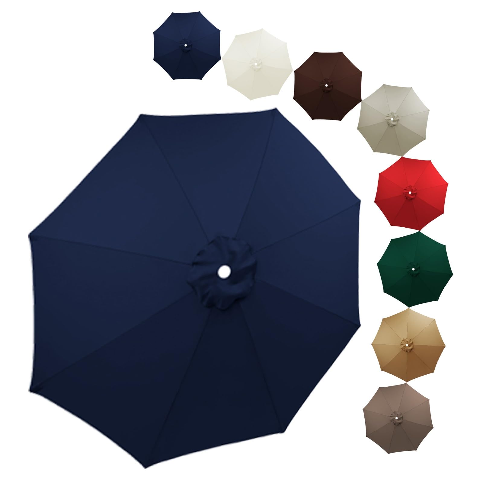 6-Ribs/8-Ribs Umbrella Replacement Cover Patio Umbrella Replacement Top Canopy Outdoor Market Table Parasol Top Fabric Cover