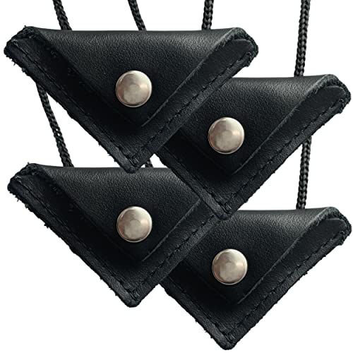 ZETTMANN® 4er Set Cevsen Leder Halskette Mit Knopf, Muska Kette, Kolye Anhänger, Allah Kette für Muslim Herren und Frauen, Prayer Chain Islam - Ideal als Geschenk in Schwarz