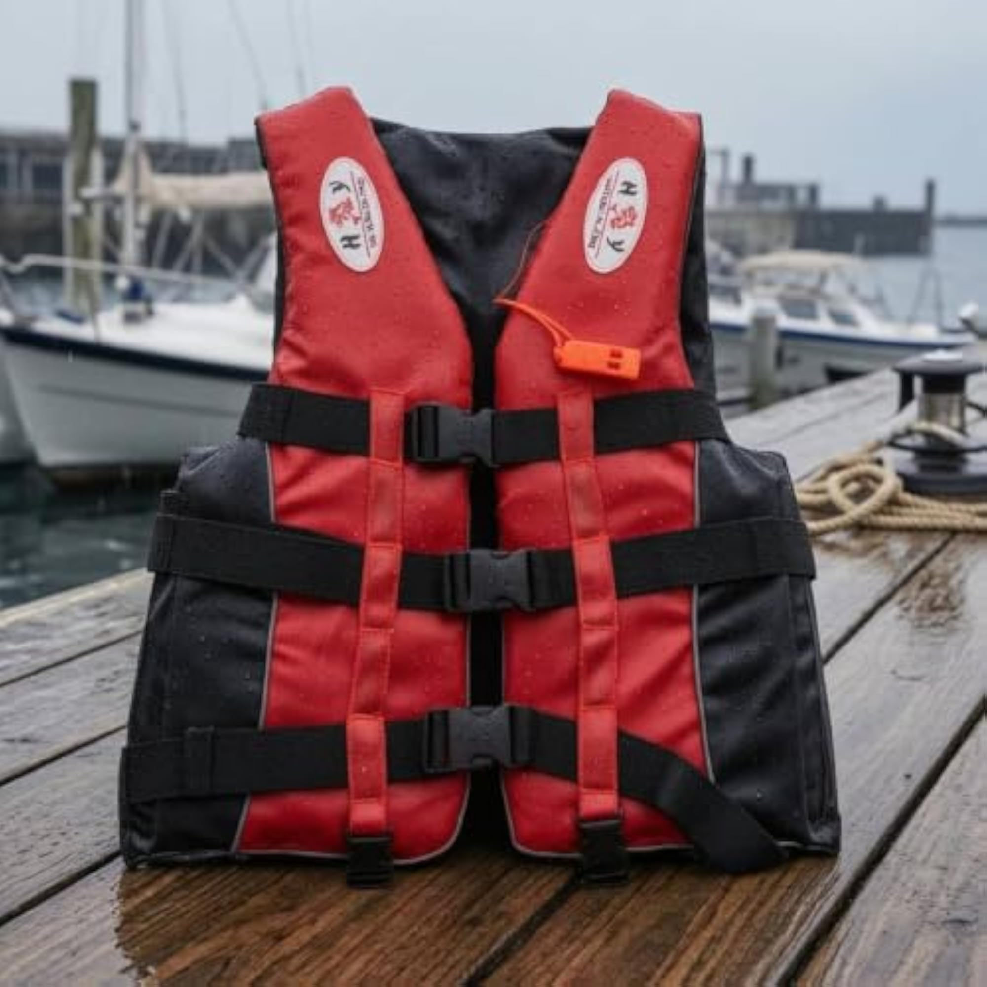 High-Visibility Adult Life Jacket Vest, Sleeveless Padded