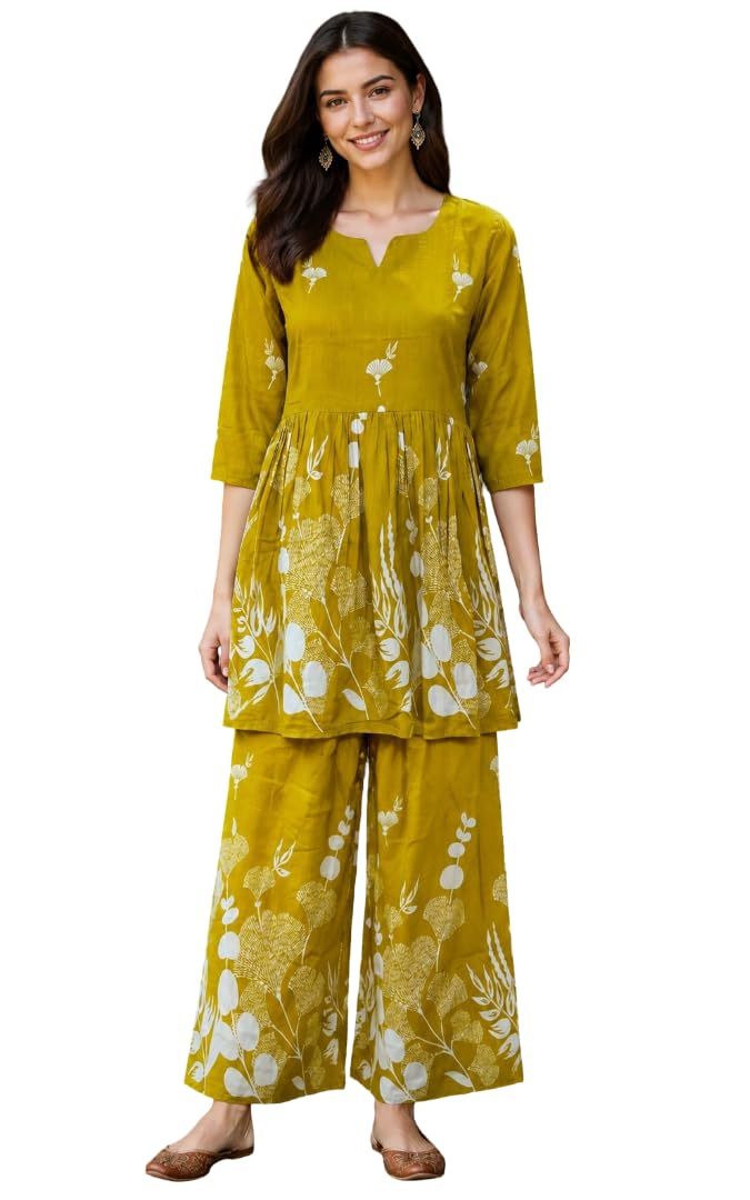 memore Women's Poly Rayon Printed Kurta with Palazzo Set-picture-10