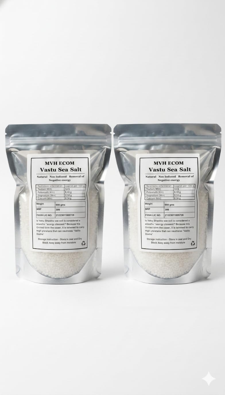 Natural Sea Salt | Vastu Rock Salt | Coarse Crystals for Negative Energy Removal, Spiritual Cleansing, Vastu Remedies, Aura Purification, Energy Balancing & Bathing 900 GMS 2 (pack of 2)-picture-42