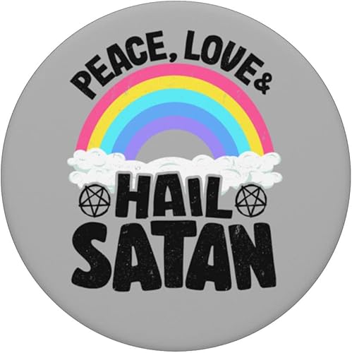 Miniatura 3 de Punk Band Death Metal Rainbow Retro Peace Love & Hail Satan PopSockets intercambiables PopGrip