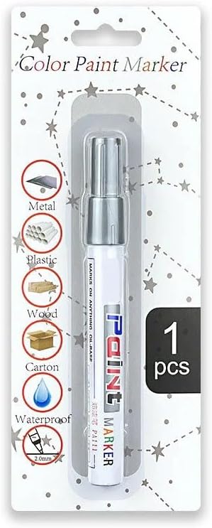 Waterproof Oil-Based Paint Marker for Ceramic, Waterproof Tile Grout Marker Pen, Whitener and Grout Sealer Marker for Cleaner Looking Grout Lines, Quick Dry and Permanent (Silver)