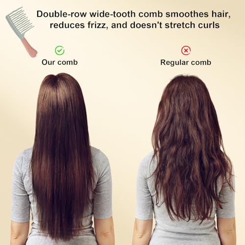 2 peines de dientes anchos para cabello rizado y grueso miniatura 4