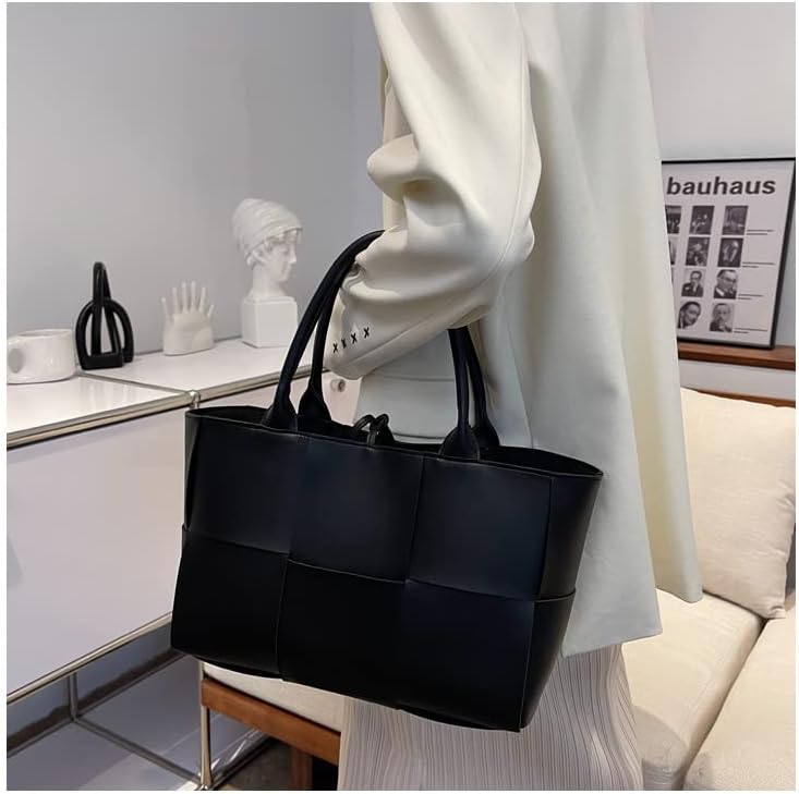 Large PU Leather Tote Bag for Women, Fashion Shoulder Bag Multiple Pockets Bags for Work Daily Travel Tote Handbag - Image 6