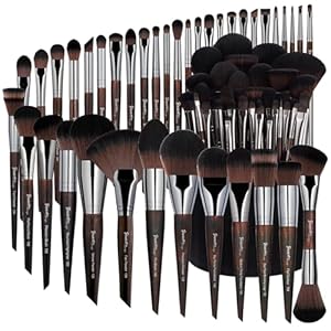Bueart Design 38Pcs Professional Makeup Brushes Set With Extra Large Holder,Premium Soft Synthetic Brush For Foundation Blush Powder Contour Concealer Blending Bronzer Eyeshadow