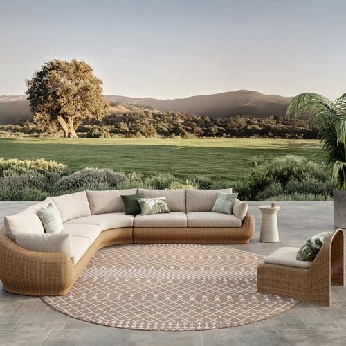 Nourison Home Positano Jute 12' x Round Area Rug - Easy Clean, Non Shedding, Bed Room, Living Room, Dining Room, Kitchen (12' x Round)