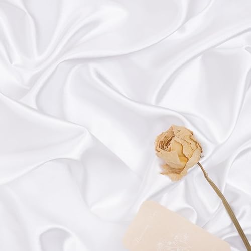 Vista 10 de MLMW Tela de satén Charmeuse beige de 3 yardas y 60 pulgadas de ancho, tela de satén Charmeuse sedosa por yarda, tela suave para vestidos de boda