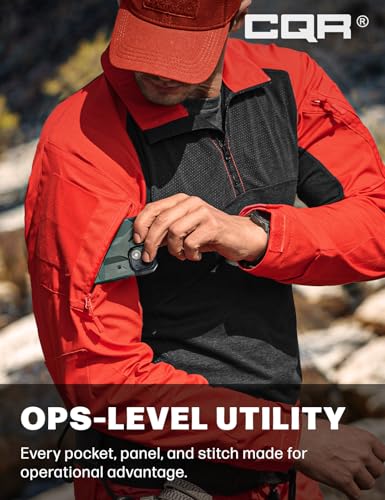 Image of CQR Men's Tactical Combat Shirt, 1 /4 Zip Long Sleeve Breathable Military BDU Training Top for Shooting, Hunting, Range Use