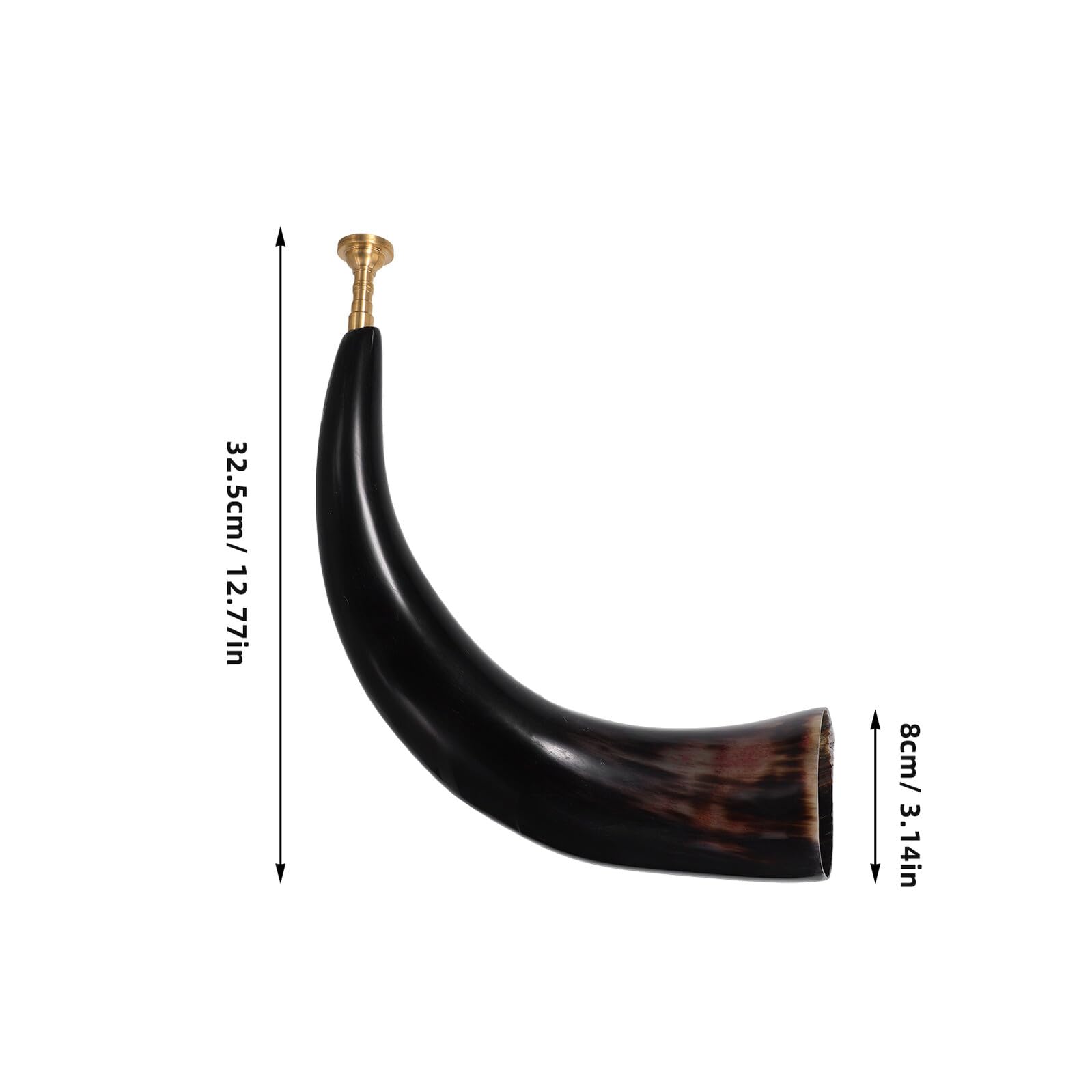 Corne de viking en véritable bœuf - Corne d'appel historique avec son profond puissant - Compact et léger - Pour les pirates, les fêtes cosplay et les aventures en plein air - Corne viking