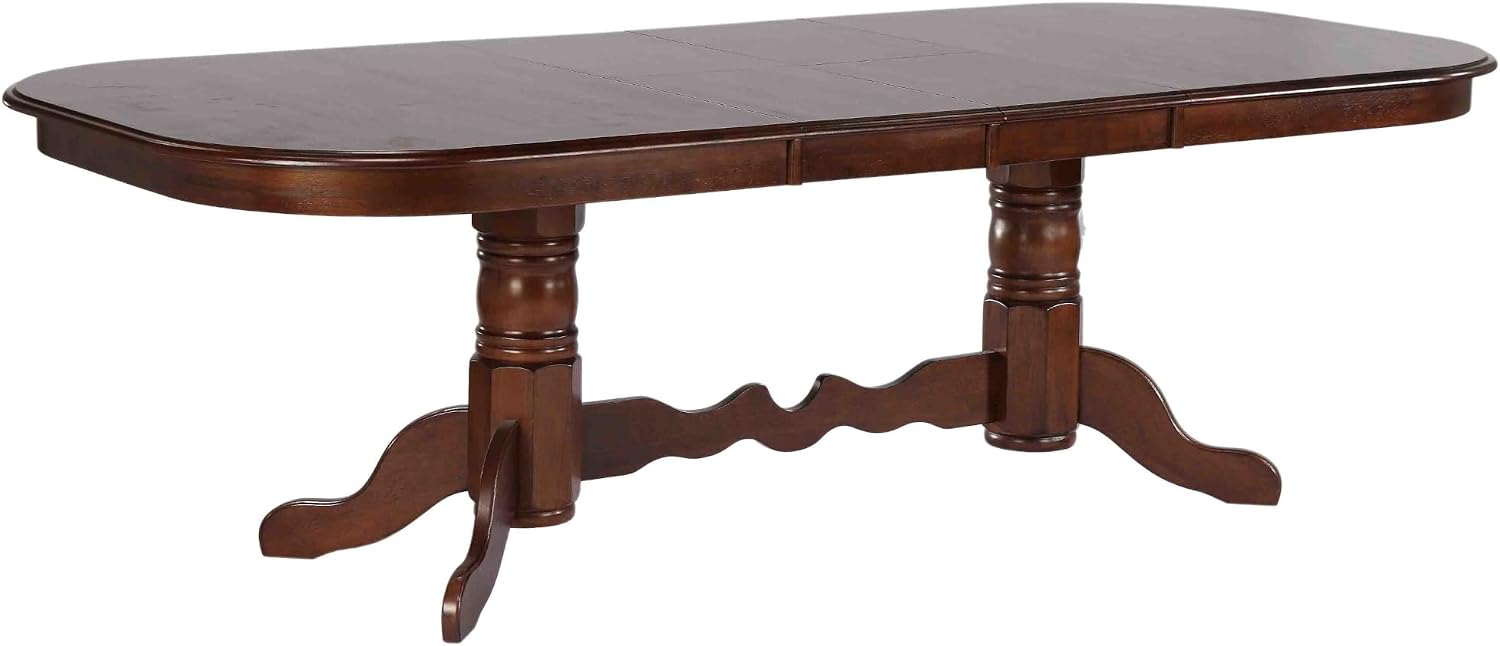 Sunset Trading Andrews 5 Piece Dining Set | Double Pedestal Table | Expandable | Windor Chairs, 3 Size | Rectangular, Distressed Brown and Black
