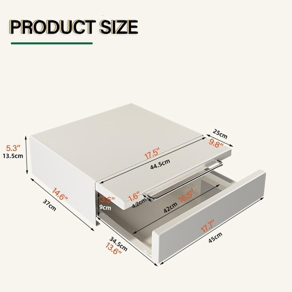 Organizador de barra de café de metal grande para encimera, barra de café y armario de cocina, soporte para tazas de té, estante multiusos para ahorro de espacio en la oficina en casa (blanco)