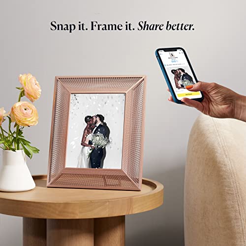 Aura Smith Wifi Digital Picture Frame | The Best Digital Frame For Gifting | Send Photos From Your Phone | 2K Display | Quick, Easy Setup In Aura App | Free Unlimited Storage | (Platinum Rose) #TOP3