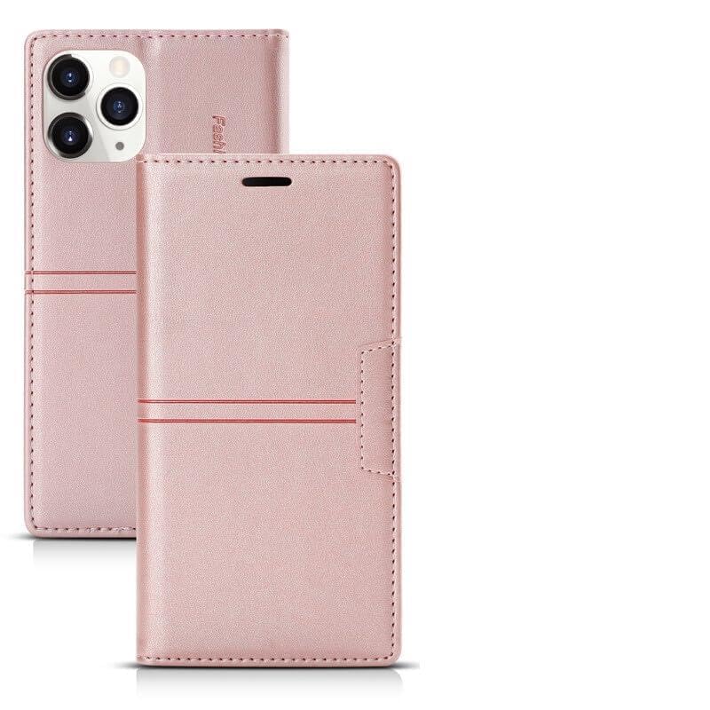 Étui iPhone 14 Plus or rose pour sublimer vos sorties et sécuriser votre écran 6,7" à rabat
