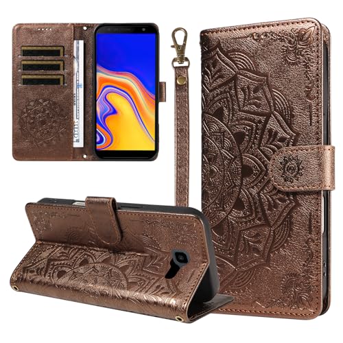 �X�}�z�P�[�X �Ή��@�� for Samsung Galaxy J4 Prime/Plus / J415 �X�}�z�P�[�X�y�t���b�v�� �X�^���h�t�� �J�[�h�z���_�[ �������[ �}�O�l�b�g���� �E�H���b�g�zBrown