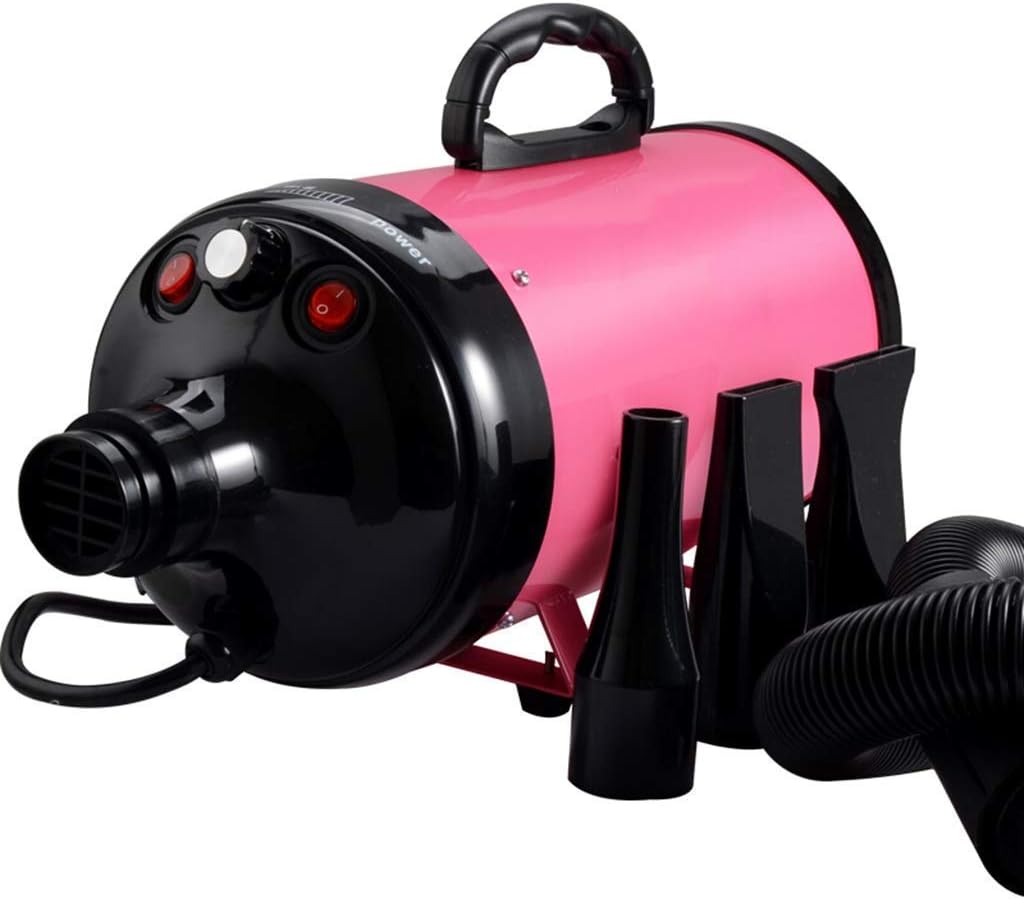 2200W Dog Cat Low Noise Hairdryer Grooming Stepless Speed Adjustable Temperature Blaster Blower with 3 Nozzles (Color :)