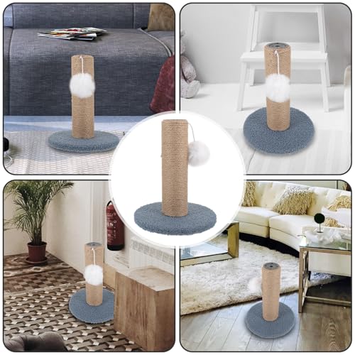 Rascador vertical para gatos con cuerda de sisal azul miniatura 3