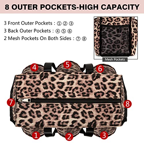 Image of IBFUN Utility Tote Bag with 24 Pockets, Large Teacher Tote for Women with Laptop Compartment, Travel Tote Bag with Zip Top