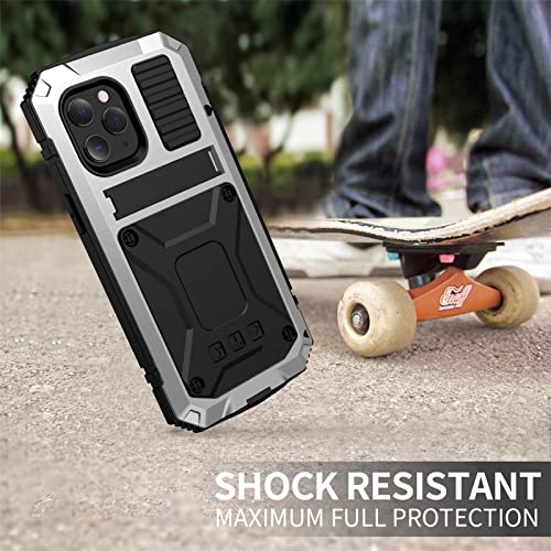 Coque en métal pour iPhone 12 mini robuste avec vitre intégrée argent - 5