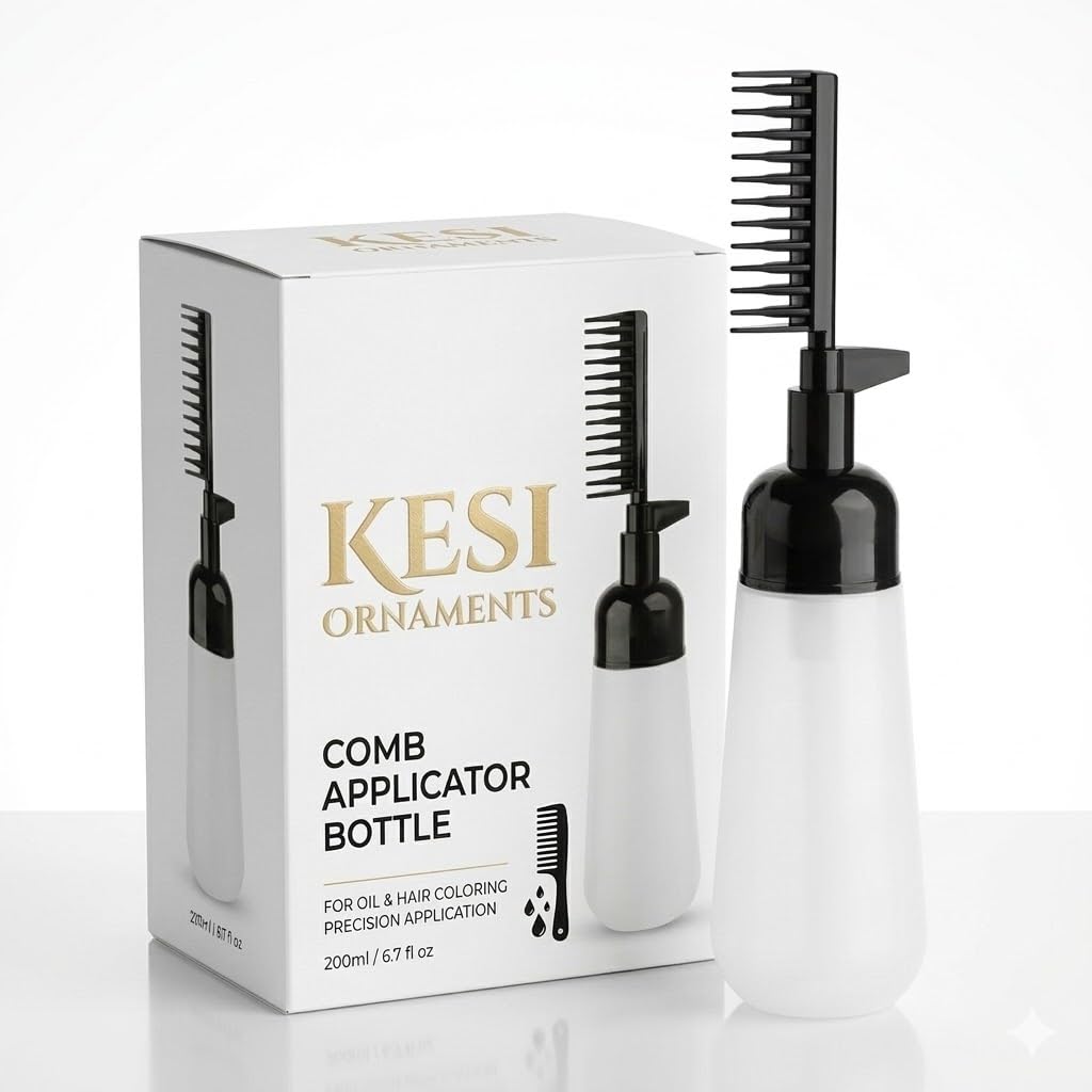 KESI ORNAMENTS 2 in 1 Comb Applicator Bottle, Hair Oil & Hair Color Applicator Brush with Salon Tools, Root Comb Applicator, Scalp Oil Bottle,Easy-to-Use Hair Coloring Applicator for Women & Men-picture-36