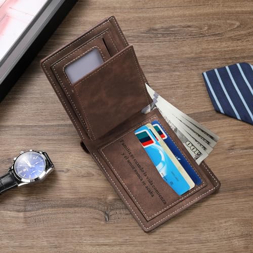 JulStar Personalized Wallet with Picture Name Text, Custom Gift for Men, Anniversary Birthday Father's Day Christmas Day Present4