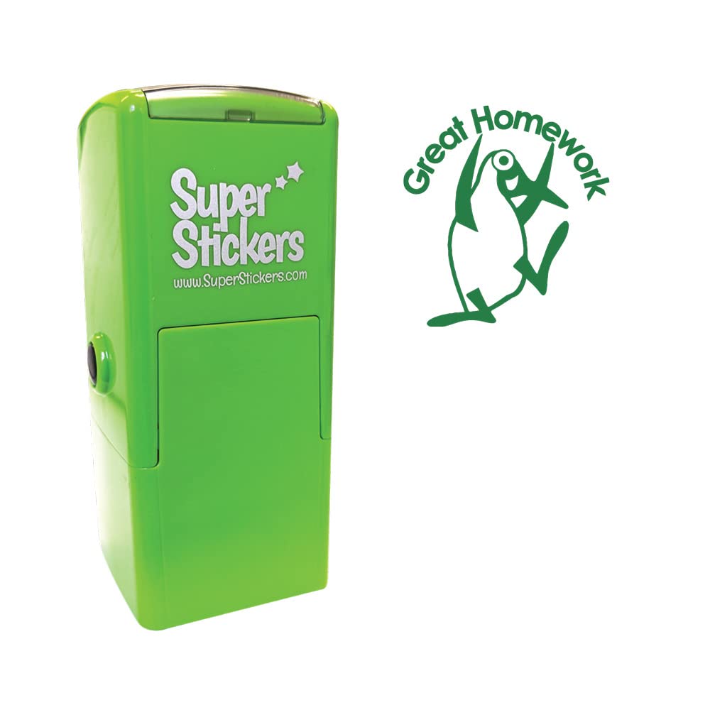 SuperStickers Great Homework Pre-Inked Stamper - Green