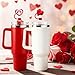 Jutieuo 4 Pcs Heart Straw Toppers for Stanley Cups, Cute Valentine's Day Decoration Straw Cover Caps for 40&30 oz Stanley Cups Tumblers with DIA 10 mm Straws