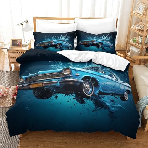 Housse de couette voiture effet éclaboussure 3D en microfibre douce King - 4