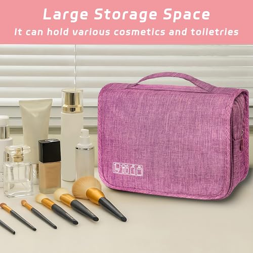 Image of Toiletry Bag Travel Bag with Hanging Hook for Women and Men,Purple