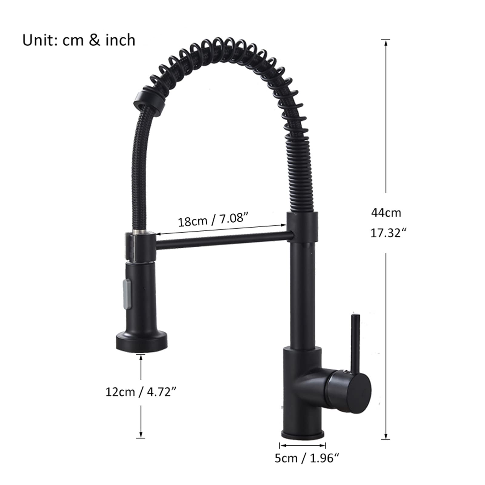 Matte Black Kitchen Sink Faucet Pull Down Kitchen Faucet Single