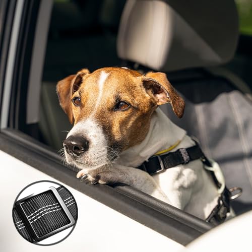 Lxtness Hundegurt fürs Auto, Verstellbarer Anschnallgurt Hund Auto mit Kopfstütze, Universalschnalle und einstellbarem, Elastischer Hunde Anschnallgurt für Kleine Hunde, Mittelgroße Welpen-schwa