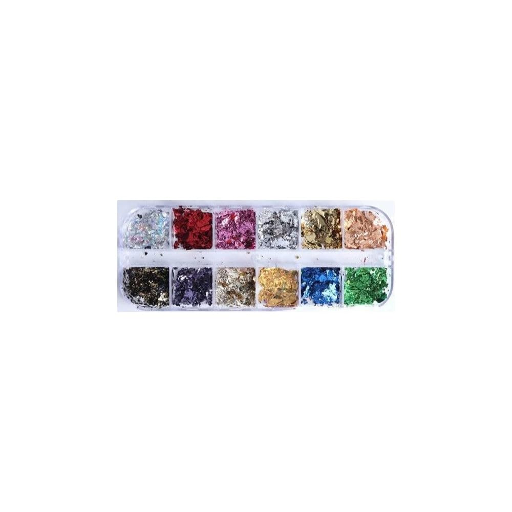 ROCKPOEM Gold Leaf Sheets – 1 Box of Gold, Silver, and Copper Foil Flakes for DIY Craft Projects, Nail Art, Glitter Decorations, and Foil Paper Supplies
