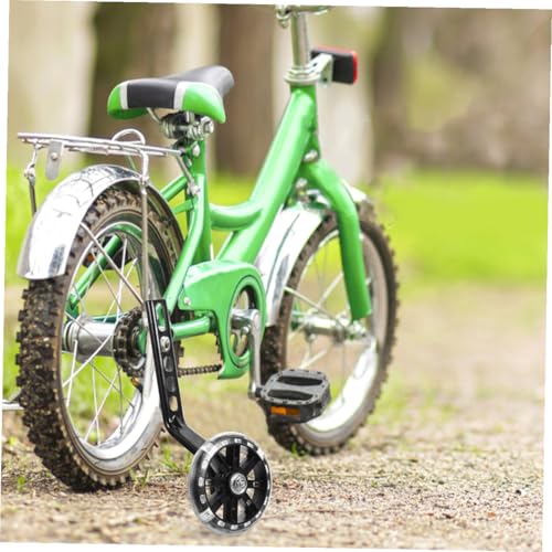 Ruedas de entrenamiento minkissy para bicicleta 4 piezas, ajustables, resistentes, negras con luz intermitente, compatibles con bicicleta de equilibrio miniatura 5