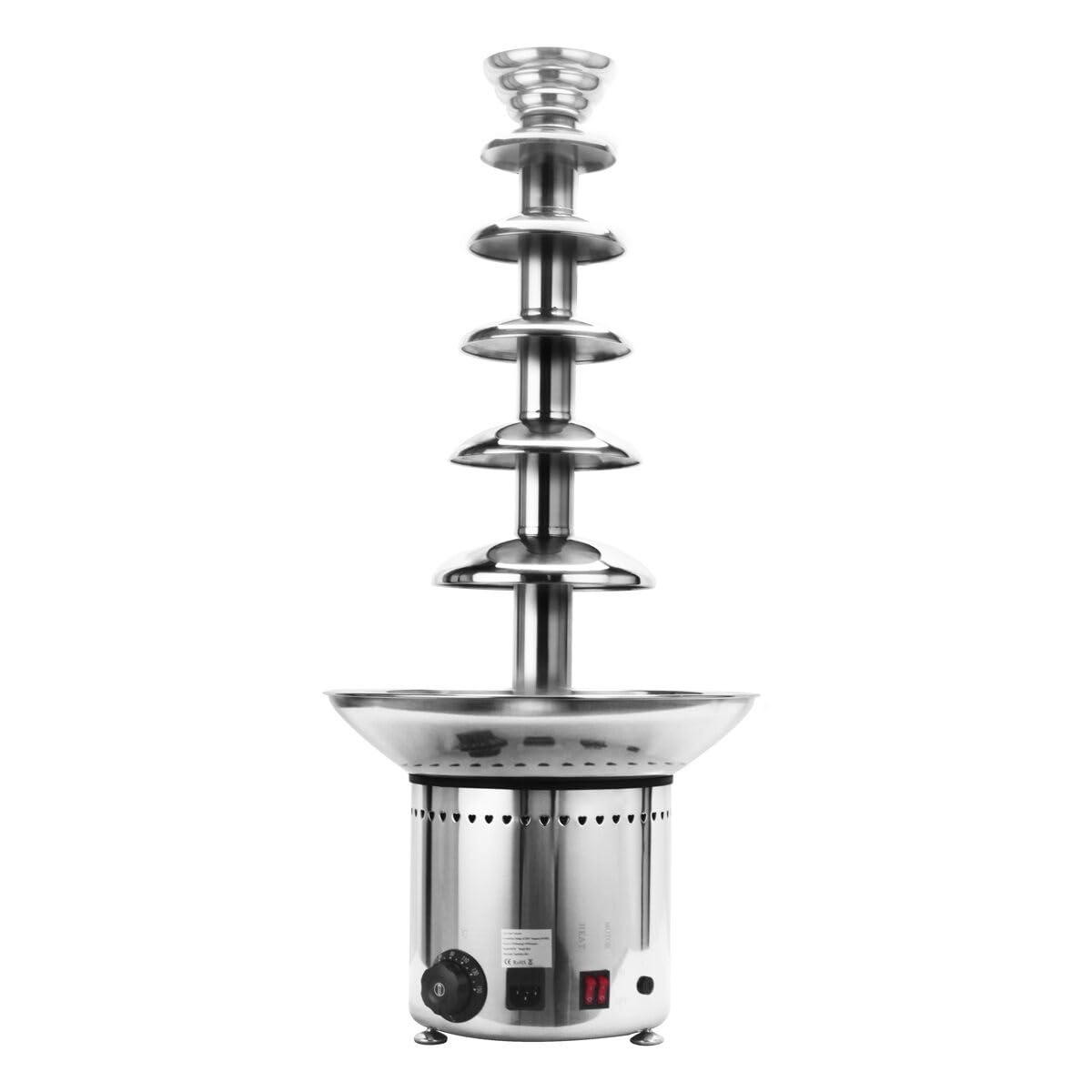Schokoladenbrunnen - 300 Watt - 6 Etagen - Füllmenge: 8 kg - Höhe: 840mm | robuste Edelstahl-Ausführung, ideal für den Dauereinsatz, einfache Reinigung, stufenlose Temperaturregelung