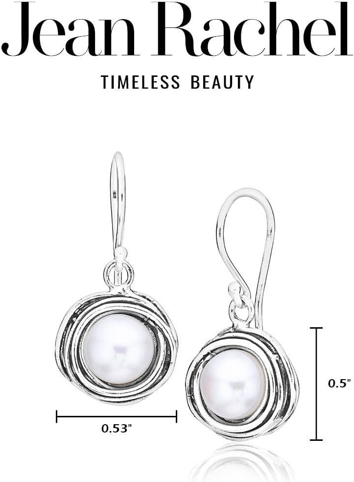 JEAN RACHEL JEWELRY 925 Sterling Silver Dangle Earrings for Women with Freshwater Pearl Vintage Design - Hypoallergenic, Lead & Nickel Free - Artisan Handcrafted Statement Earrings - Image 6