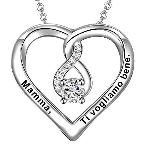 ISPIRAZIONE: Questa collana a forma di cuore con un segno infinito simboleggia la connessione eterna. Un regalo ideale per fare felice una donna importante. Perfetto per il compleanno, Natale, festa della Mamma, o altre occasioni