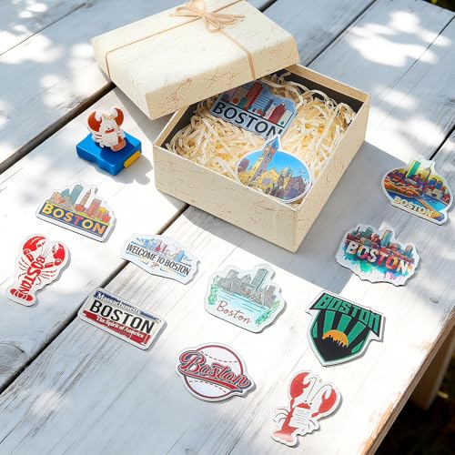 Set de 12 imanes decorativos para refrigerador Boston miniatura 6