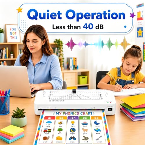Laminator, A3 Laminator Machine with Built-in Trimmer | 70 Seconds Fast Warm-Up with NTC Temperature Control, Cold and Thermal Laminating with 50 Sheets, for Home Office School - image 8