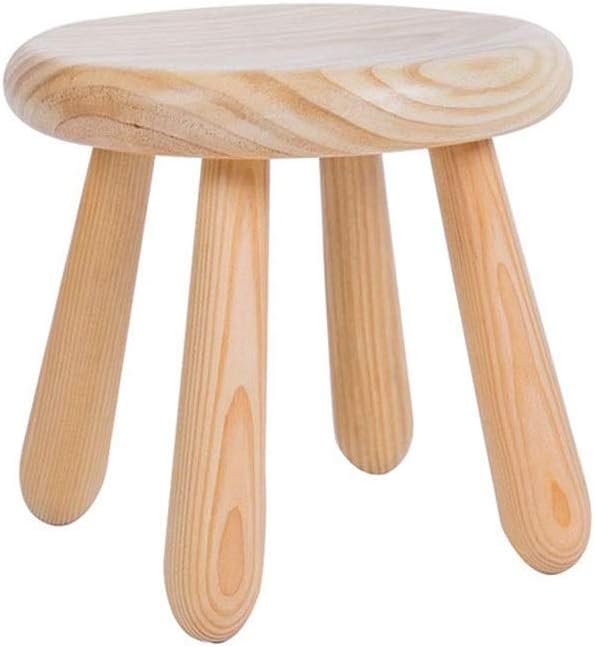 Solid Wood Round Stool, Kitchen, Living Room, Bathroom, Nursery Solid Wood Decorative Stool