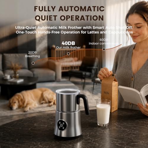 Image of Milk Frother and Steamer, 4-in-1 Automatic Hot and Cold Foam Maker | 900ml Detachable